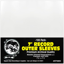 100 7" 45rpm Record OUTER SLEEVES Covers High Clarity Slips ARCHIVAL 2mil BOPP