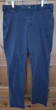 Tommy Bahama Mens Navy Blue Cotton Tencel Flat Front Chino Pants 34x32