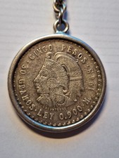 M&uuml;nze, Mexiko,  Cinco Pesos, 1948, Mexico, UNZ, Silber, mit Silberkette Anh&auml;nger