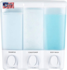 Better Living Products 72350 Clear Choice 3-Chamber Shower Dispenser, White