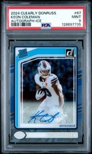 2024 Clearly Donruss Keon Coleman Ice Auto Fotl /17 PSA 9 Buffalo Bills 