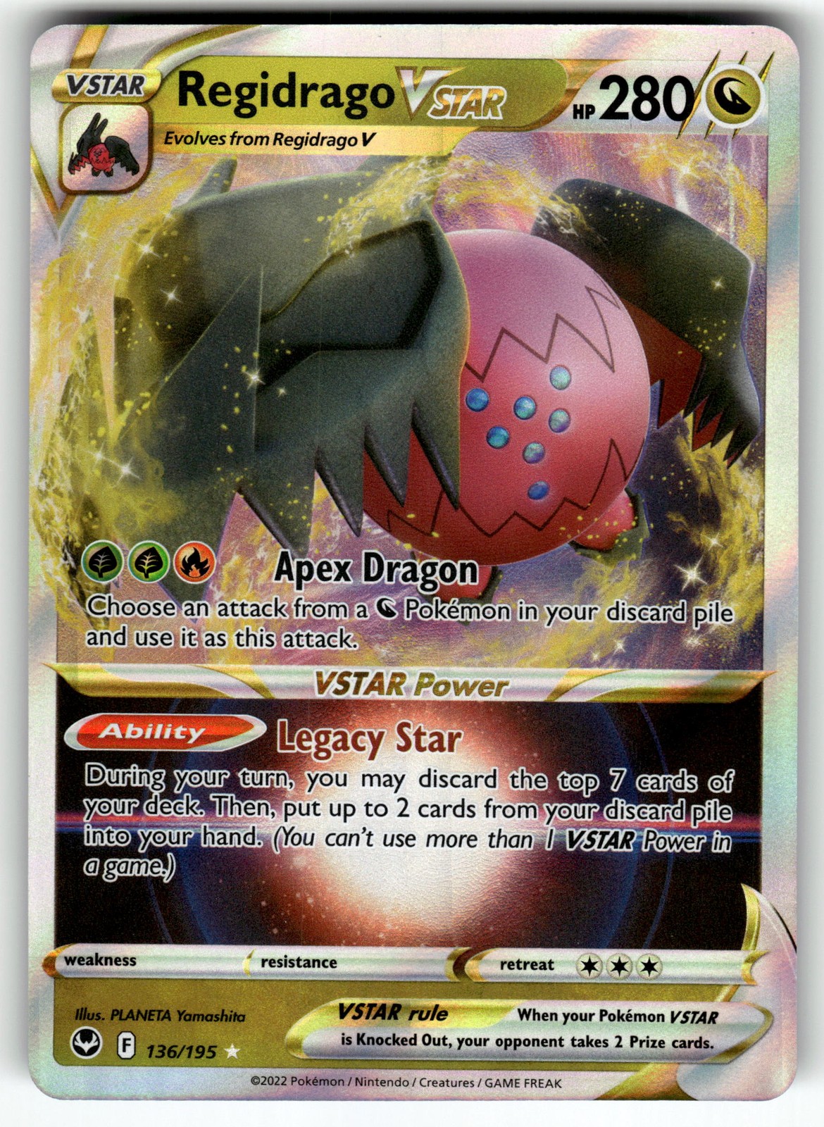 Regidrago VSTAR 136/195 SWSH12: Silver Tempest NM Pokemon Card TCG