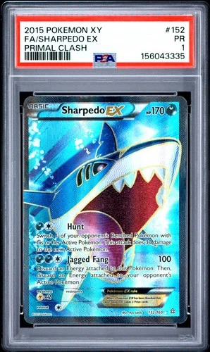 2015 POKEMON XY PRIMAL CLASH #152 FULL ART/SHARPEDO EX PSA 1