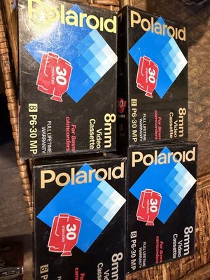 Lot of 4 Polaroid 8mm 30 Minute Video Cassette Tapes P6-30MP   New Sealed