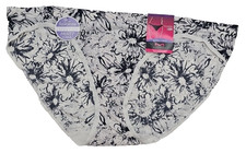 Maidenform Bikini Panty 9 2XL Barely There Invisible Look Black/White NYLON NWT