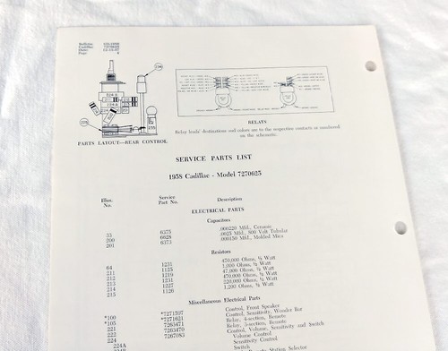1958 Cadillac Limousine Original GM Remote Control Radio Service/Repair Info NOS - Picture 3 of 3