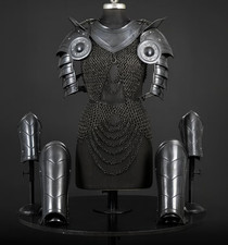 Handmade Blackened Steel Female Knight Armor Set, Women  s LARP Cosplay Outfit