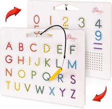Magnetic Alphabet Tracing Board - Double Sided Letters Numbers Magnetic Tracin