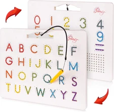 Magnetic Alphabet Tracing Board - Double Sided Letters & Numbers Magnetic Tracin