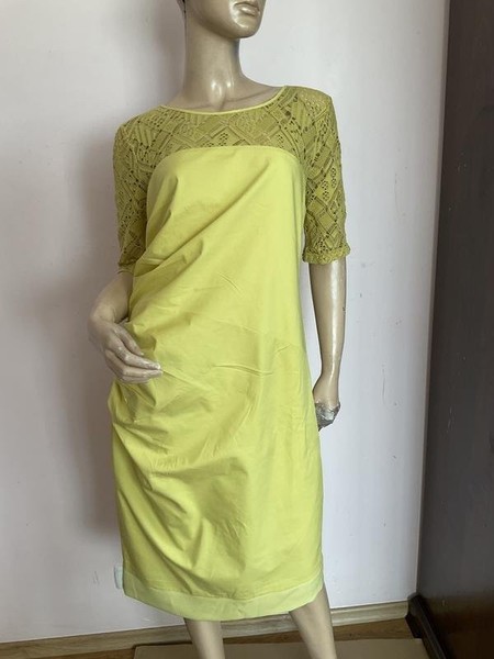 Women Devon & Jones Dress Yellow Lace 40
