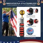 Yescom EZ GO 20Ft Telescopic Flagpole 3x5 American Flag Ball Top Outdoor Black — photo 3
