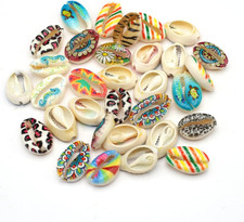 Cowrie Shell Beads, White Natural Spiral Shell Beads Summer Beach Cowrie Shells