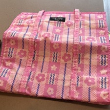 BAGGU Sandy Liang Large Nylon Market Bag Pink Plaid NWT IN HAND FAST SHIPPING