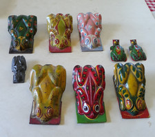 9 Vtg Tin Litho Clicker Toys all FROGS  All Different - Must See 