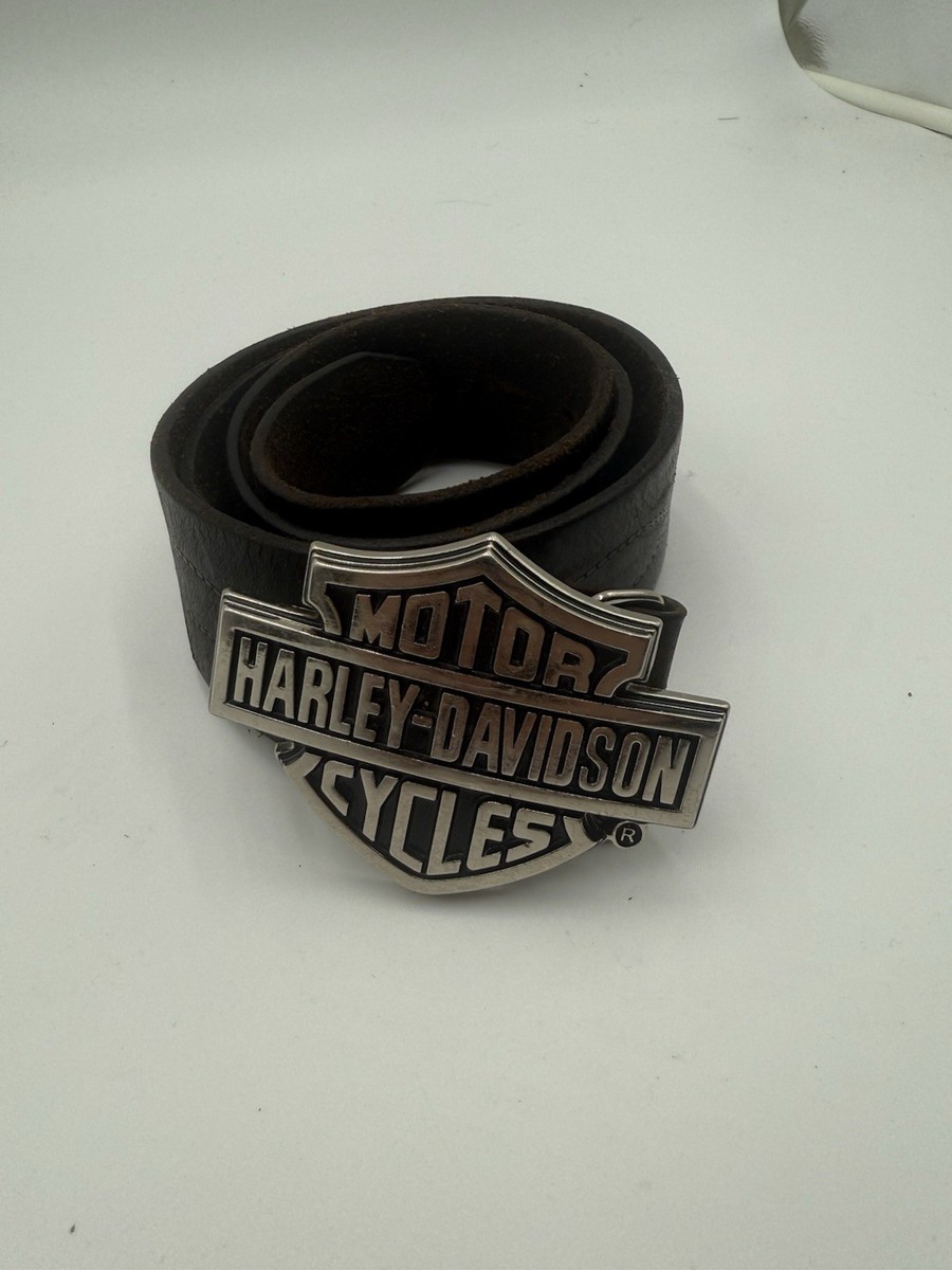 Harley-Davidson Leopard Print Belt with Silver Shield Buckle Chrome Hearts Leopard / Cheetah Gunslinger Pony Hair Belt  main image 3