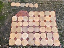 Reclaimed terracotta octagonal floor tiles+square+triangular infil geometric set