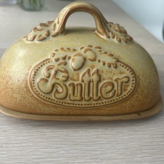 Studio Pottery Vintage Pottery Butter Dish Stoneware Retro Country Cottage Style