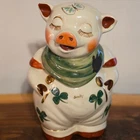 Shawnee Pottery 1940's Smiley Pig Cookie Jar Gold Trim And More FACTORY MINT