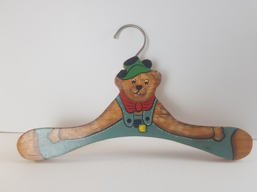 Teddy Bear Hand Crafted Painted Childrens Wooden Small Clothes Hanger - Picture 2 of 12
