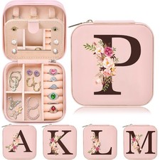 Travel Jewelry Case for Women, Travel Jewelry Box Organizer Personalized Pink...