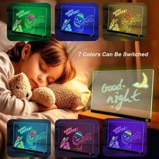 Jumbo 14'' LED Note Board with Colors, 7 Colors Switch Led Drawing Board for ...