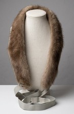 S Max Mara Real Mink Fur Collar Beige Tan Nat...