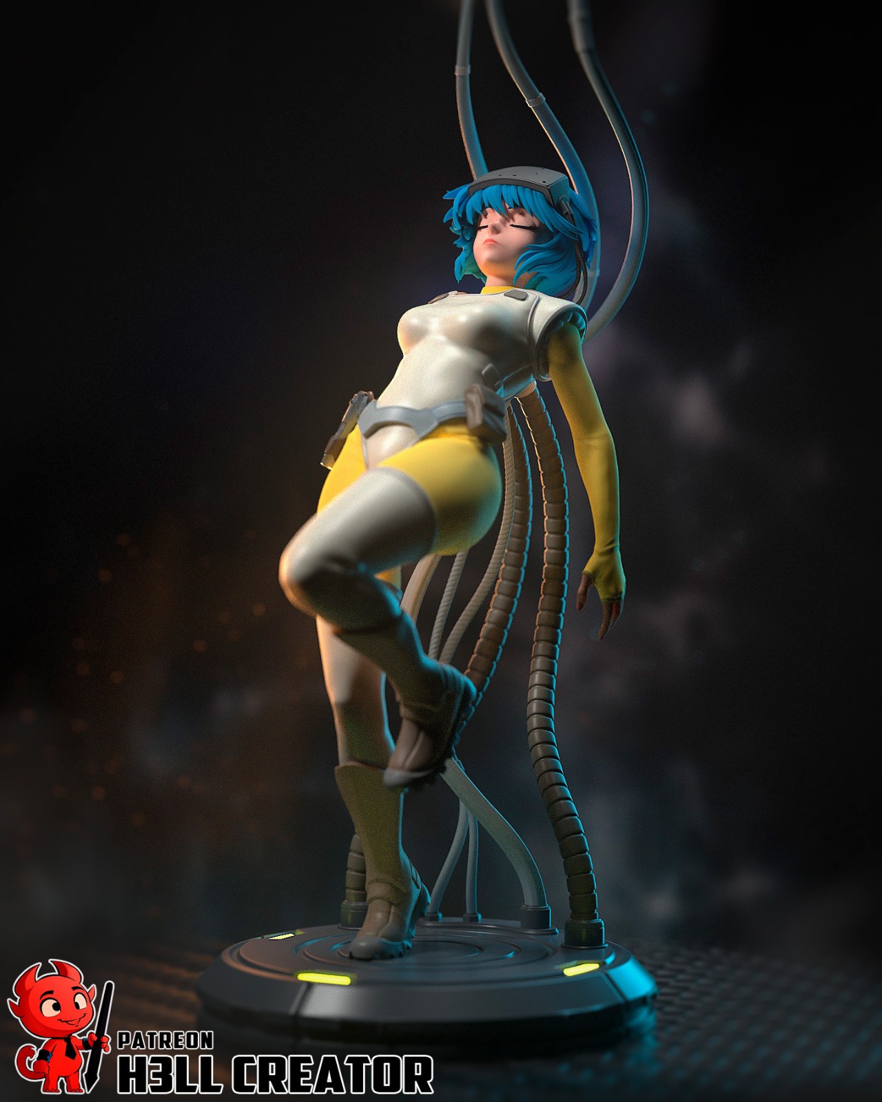 Major Motoko Kusanagi, Ghost in the Shell, Pin Up, Figur, 3D Druck, UNBEMALT