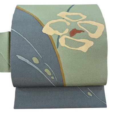 JAPANESE NAGOYA OBI LIGHT GREEN PURE SILK BB0027