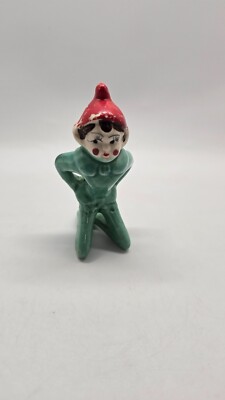 Vintage 1950's Pixie Kneeling Elf Pixie Figurine 4'' tall MCM Japan