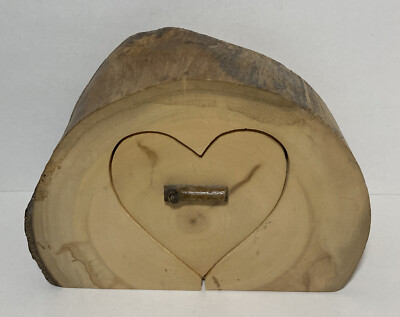 Spinning Aspen Studios Wood Trinket Jewelry Box Heart Drawer Compartment Decor