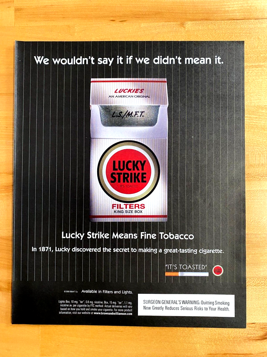 how much was cigarettes in 2000 2000 Vintage Print Ad Lucky Strike Cigarettes 10