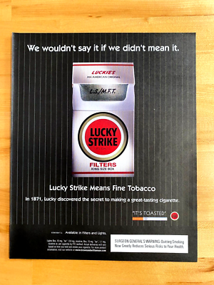 luckies cigarettes 2000 Vintage Print Ad Lucky Strike 10