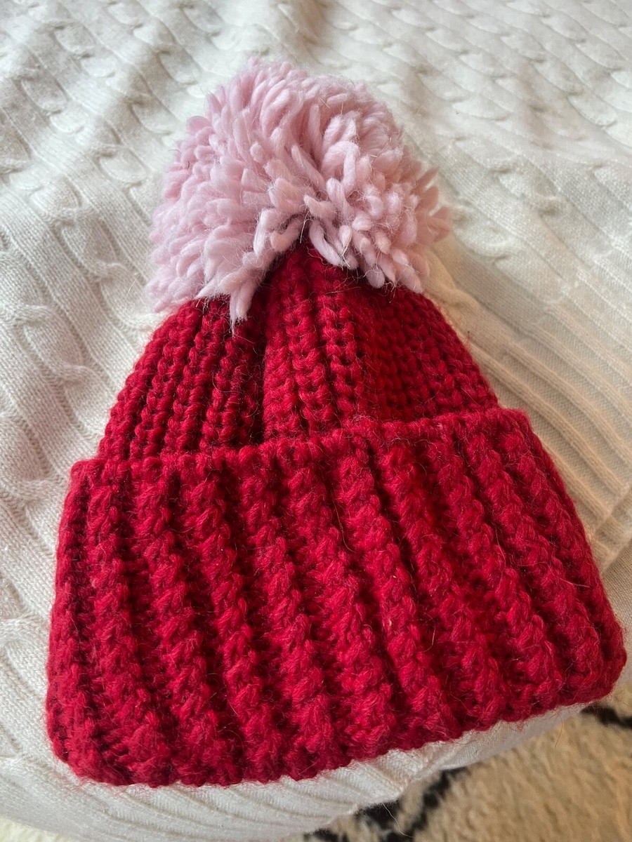 Sandro hat with Pom Pom Sandro red and pink so cool hat 60% acrylic 15%... | Depop main image 4