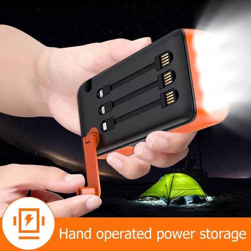 30000mAh Hand Crank Solar Power Bank Charger Outdoor External Portable Battery - Picture 1 of 14