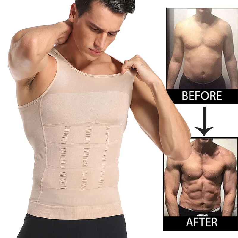 Men's Slimming Body Shaper Compression Tank Top Vest Shirt Abs Shapewear 