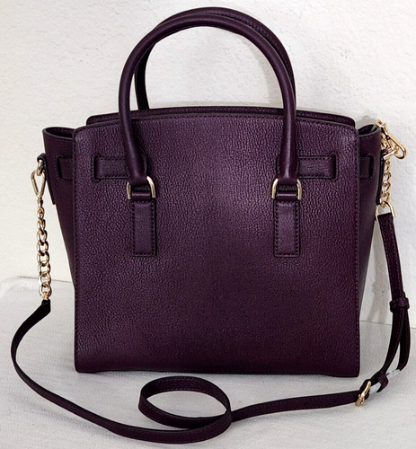 🌞MICHAEL KORS HAMILTON PURPLE LEATHER LG SATCHEL BAG+/OR MATCHING WALLET🌺NWT! - Picture 17 of 47