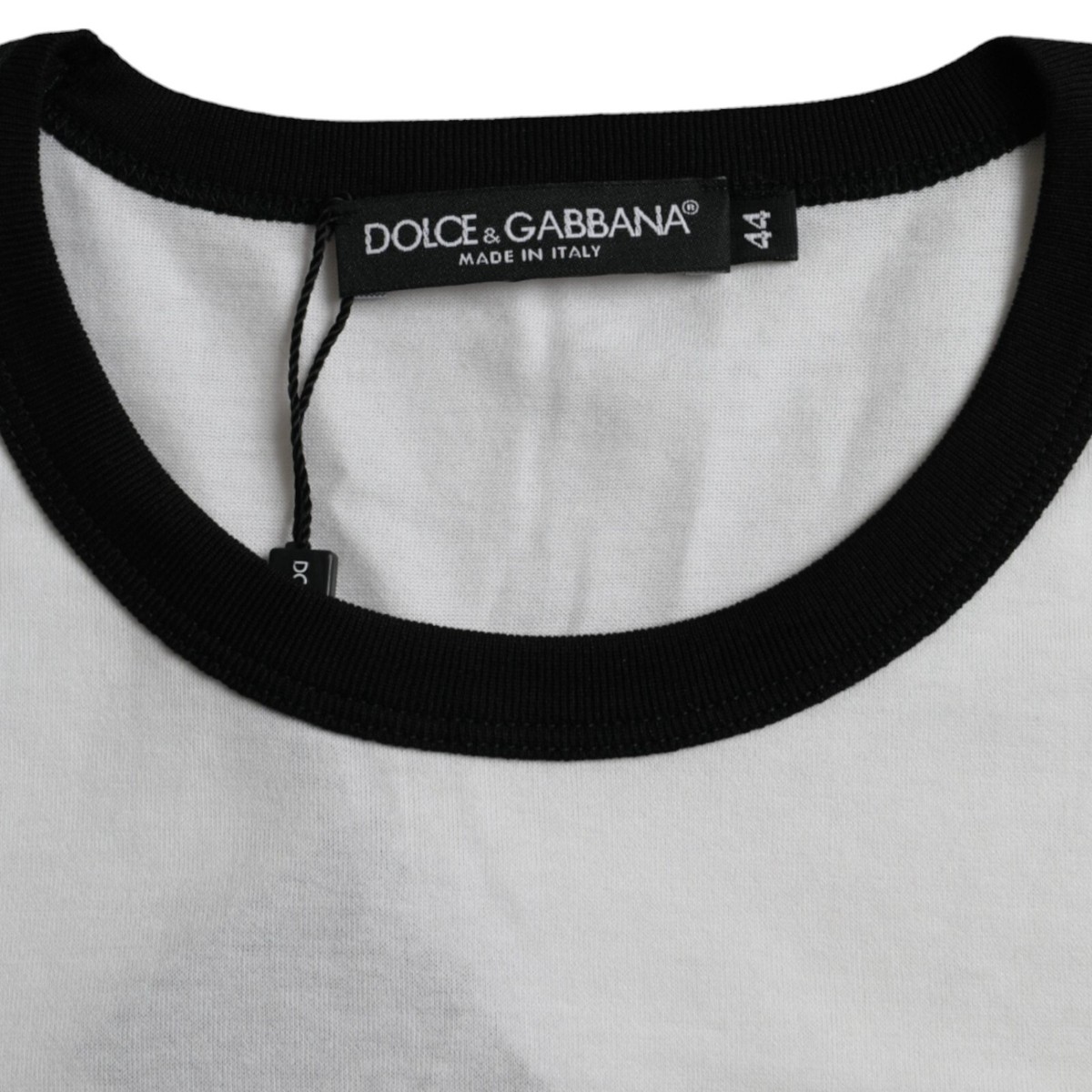 DOLCE & GABBANA T-shirt Black White Jazz Print Cotton Short DOLCE & GABBANA T-shirt Black White Jazz Print Cotton Short