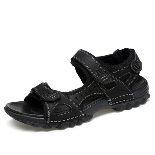 Herren Leder Sommer Sandalen Schuhe Outdoor StrandUrlaub Sport Freizeit Sandalen - Bild 16 von 22