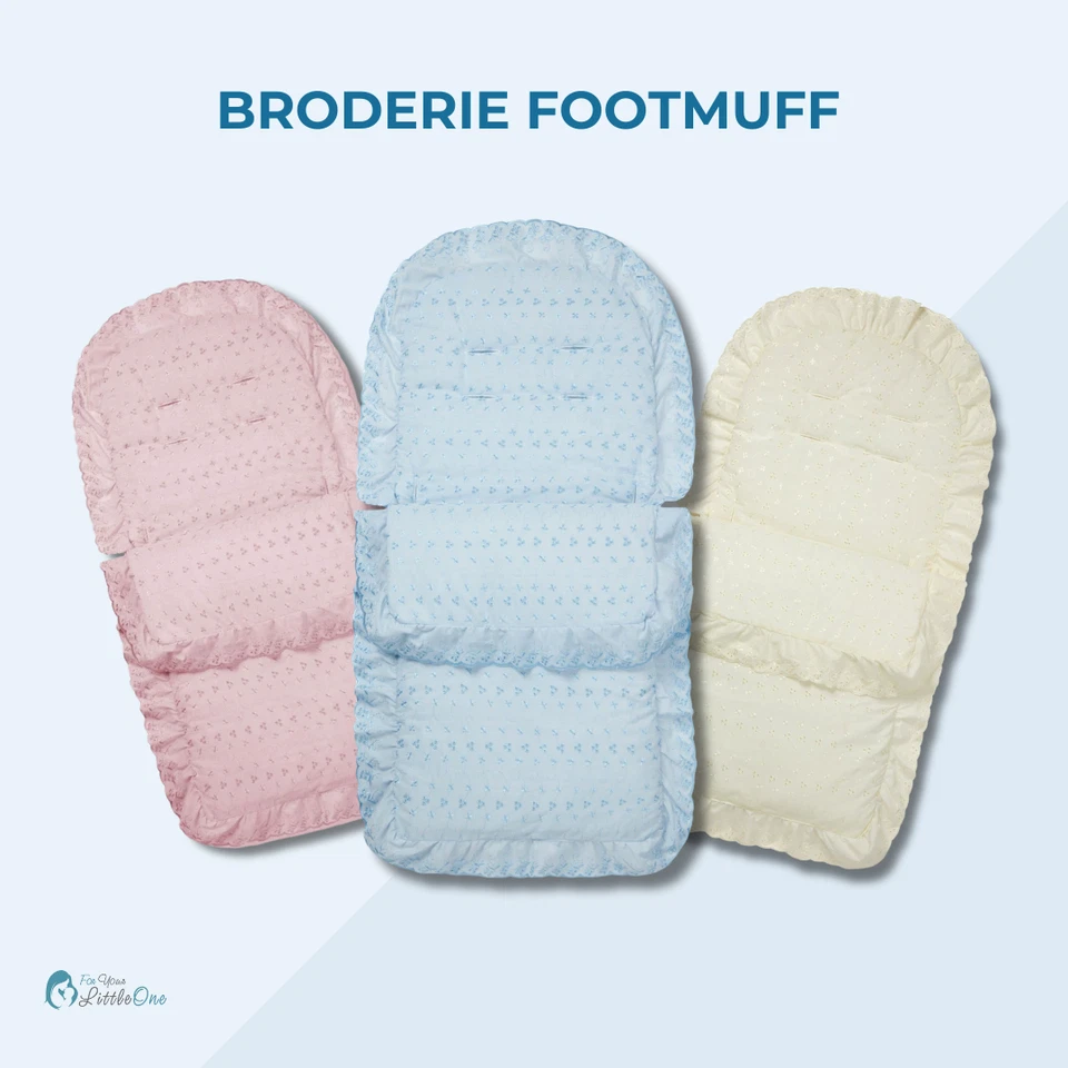 Broderie Anglaise Footmuff / Cosy Toes Compatible with Bumbleride - Image 2 of 4
