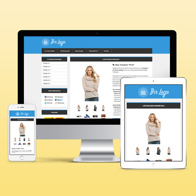 EBAYVORLAGE Pitch | 2026 | Ebay Template Responsive Vorlage +HTML-Editor