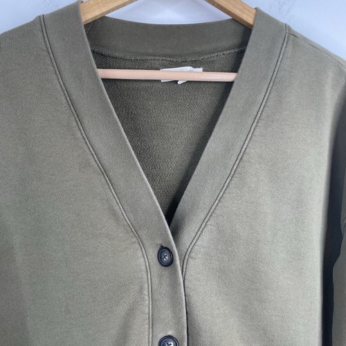 Madewell Felpa Cardigan S (ri)sourced Cotone Verde Oliva Minimalista Salotto - Foto 4 di 10