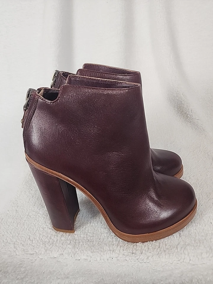 Dolce Vita Mujer Botines Borgoña Vino Talla 9 Cremallera Trasera 4.5" Tacones Usados en Excelente Condición Foto 2 de 4
