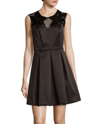   Sandro Paris Rosette Little Black Dress - Black Tie - Size 3 / Medium / 6/8