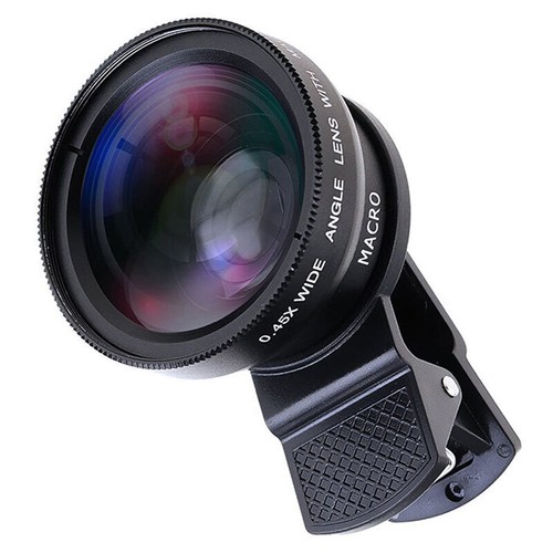 2in1 Fisheye Phone Lens 0.45X Wide Angle Zoom Fish Eye Macro Lenses Camera K _ou - Zdjęcie 2 z 9