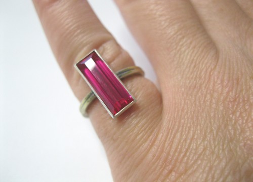 Impresionante anillo súper rubí plata 875 URSS vintage perfecto - Imagen 8 de 14