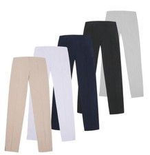 Ladies Straight Leg Trouser Comfy Elasticated Waist Pants Casual Smart RRP40 395