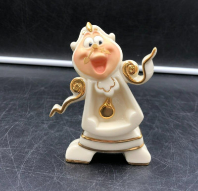 Disney Lenox Beauty and the Beast - Cogsworth Ceramic Figurine 4.5''