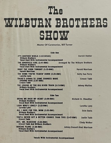 1965 THE WILBURN BROTHERS SHOW LORETTA LYNN ERNEST TUBB LP RECORD ALBUM DECCA - Picture 6 of 9