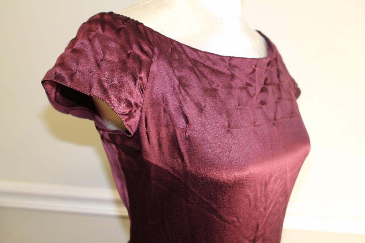 Badgley Mischka burgundy silk shift dress  size 6… - image 5