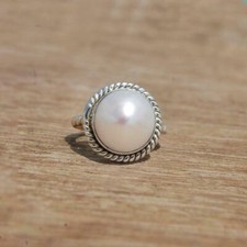 Pearl Twisted Wire Band Ring,925 Sterling Silver,Handmade Ring,Handmade Ring